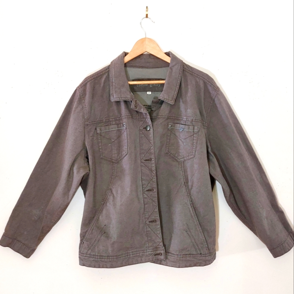 Cotton Ginny Brown-Taupe Denim/Jean Jacket